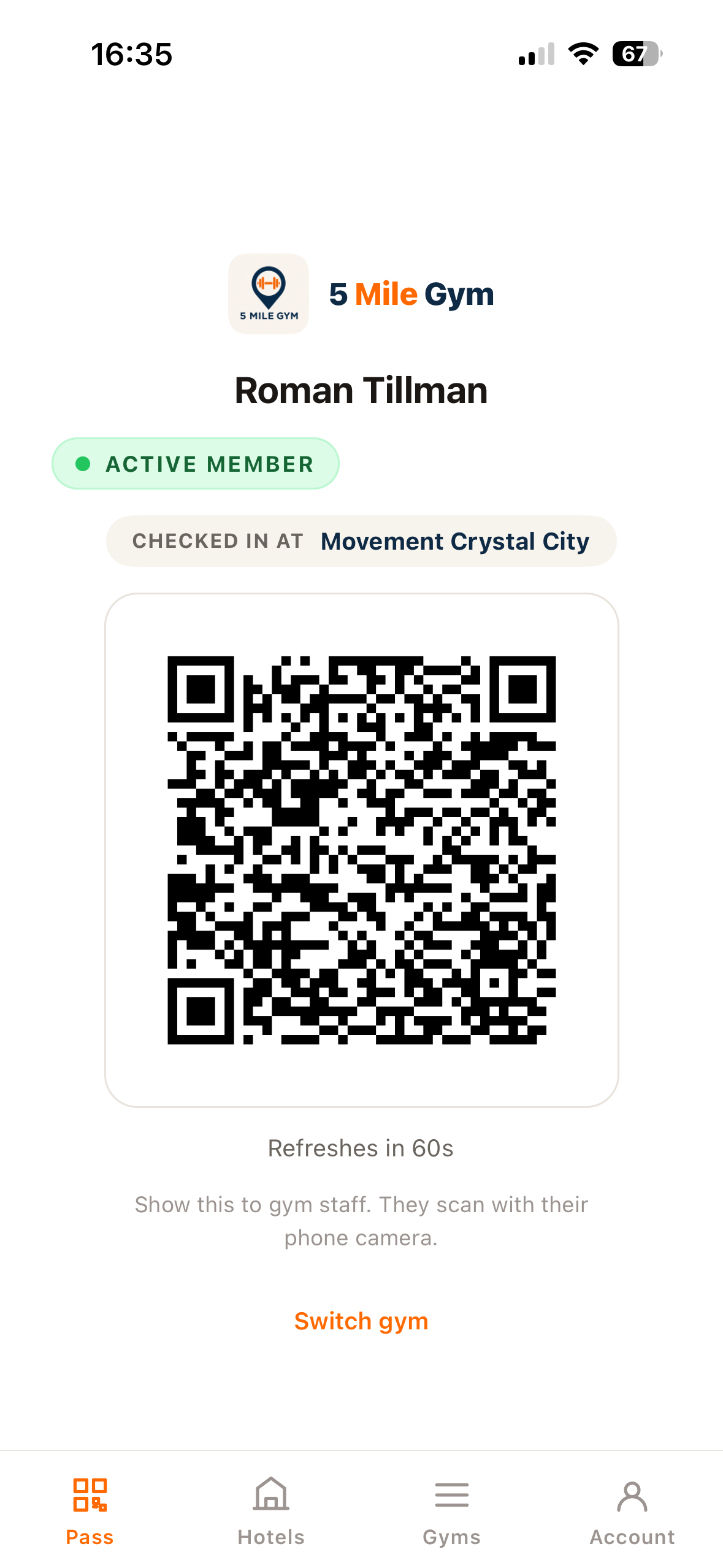 5 Mile Gym member pass